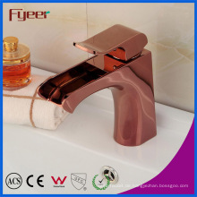 Fyeer moderne Keramik Core Valve Rose Gold Wasserfall Becken Wasserhahn